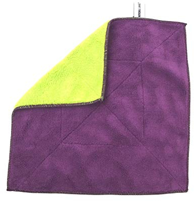 Kochblume Microfasertuch 30x30cm | Microfasertuch | Putztuch | Aufnahmefähigeit bis 300 ml | Extra saugfähige Fasern | Farbe: lila/limette