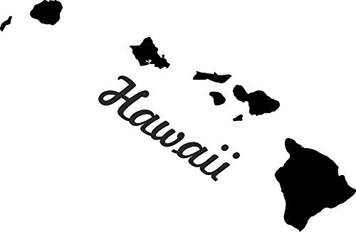 2X Auto Aufkleber Hawaii US Bundestaat Sticker (ca. 11 cm) konturgeschnitten (schwarz)