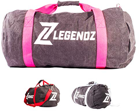 LegendZ - Sporttasche mit abnehmbarem Schulterriemen, Außenfach, Innenfach & Tragegriffe - Damen Fitnesstasche im sportlich modernen Design - Frauen Trainings-Tasche für Fitness & Gym (schwarz/pink)