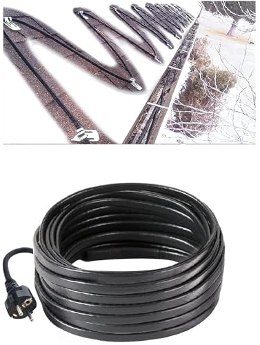H&G lifestyles 24M Elektrische Heizband für Dach Schnee Enteisungs Selbstregulierend Heizkabel Frostschutzkabel Dachrinnenheizung Begleitheizung Wasserdicht Wärmekabel Frostschutz 230V,80Ft,8W/ft