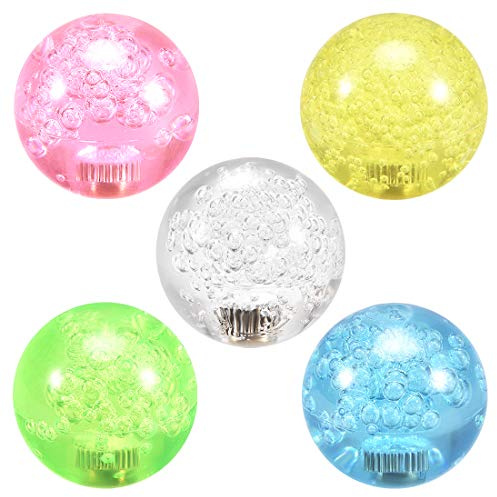 uxcell Joystick Ball Top Handle Rocker Round Head Arcade Fighting Game DIY Parts Replacement Crystal Pink Yellow Blue Green White 5Pcs