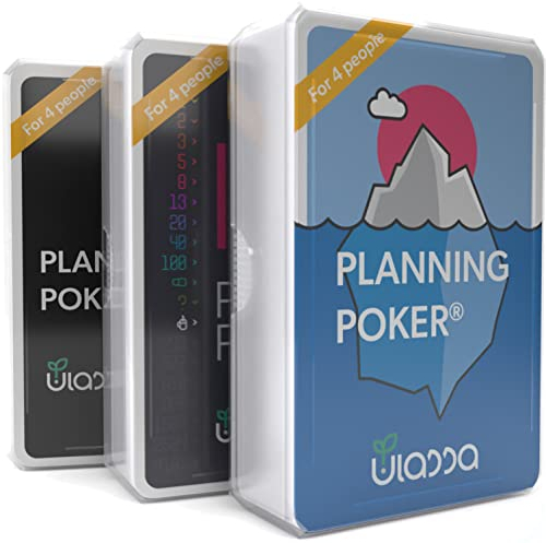 Agile Planning Poker Karten für 12 Personen (3 Sets) - Scrum Poker Kartenset zur effizienten Aufwandsschätzung komplexer Projekt-Anforderungen im Team - IDE + Planeten + Ulassa Version