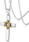Silvora Damen Silber Davidstern Kreuz Anhänger S925 Sterling Silber Halskette 51 cm Rolo Kette 7g 925 Sterlingsilber Polierter Anhänger Glänzende Kette Unisex Erwachsene Damen Frauen Mädchen