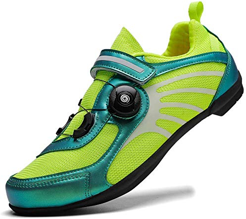 Fahrradschuhe Herren Fahrradschuhe Für Frauen Klickpedale Schuhe Atmungsaktive Radsportschuhe Gr.37-46 (43,Grün)