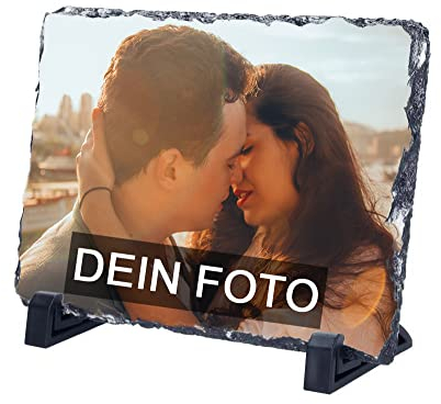 FuerDich24 Schiefer mit Foto | Schiefertafel Schieferplatte mit Foto Bedrucken Lassen | Personalisiert Schiefertafel (15x20cm)