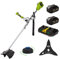 VITO - Débroussailleuse sans Fil 40V + 2 Batteries Lithium 4Ah Coupe Ø 250-350 mm Lame et Fil de Nylon + Chargeur Rapide