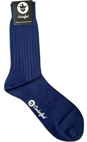 Coolorfool Calzini filo di Scozia di lusso da uomo e da donna - 100% cotone pregiato Blu Abisso T 38/40