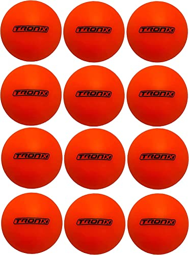 Street Hockey Balls - 12 Pack - Low No Bounce Orange Outdoor Official Street Roller DEK Hockey Balls