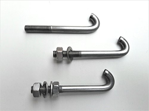 10 Stück Zaunschraube 100mm Edelstahl M8 Hakenschraube