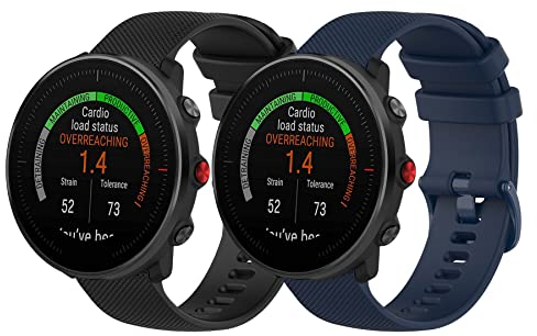 CHULN 2 Stücks Armband Kompatibel mit Polar Vantage M2, 22mm Atmungsaktiv Weiches Silikon Ersatzarmband für Polar Vantage M2 /Polar Vantage M /Polar Grit X