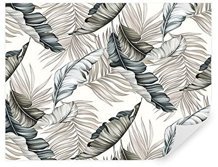 Tapeko - Carta da parati moderna, fotomurali 260x180 cm, stile jungle tropicale palme, floreale fotografica murale per camera letto, soggiorno, avorio u00013