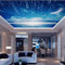 3D-Wand-Deckenbild Weltraum Blauer Himmel Mond Tapete Decke Wohnzimmer Fototapete Deckenbild200cm(W)×140cm(H)