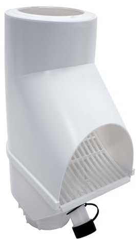 Jardinion Regenwasserfilter, Fallrohr Laubabscheider Weiß 30,5 x 12 x 17,5cm Regenwassersammler für Fallrohr DN75, DN85, DN100