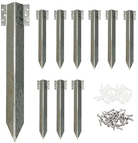 10pcs Sleeper Stakes,Metal Stake Heavy Duty,Fence Post Repair Stakes Anchors Ground Spikes, Metal Stake for Ground,Raised Garden Bed,Wooden Garden Edging Border,Driveway,Path Edging