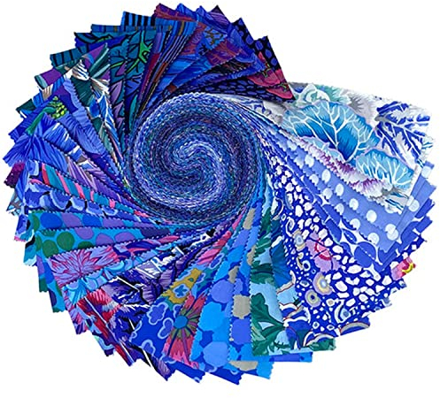 Free Spirit Classics Plus Lake 6,3 cm Design-Rolle für Quilted Baumwollstoffe in Abstraktem Muster, 100% Baumwolle, 40 Streifen à 6,3 x 111,8 cm, Gemischt
