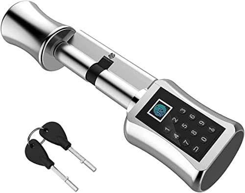 Elektronisches Schließzylinder [keine App] eLinkSmart Tür-Schließzylinder 75mm (37.5/37.5) mit Fingerabdruck Tastatur Codes und Schlüssel - Geeignet für die meisten EU-Türschlösser