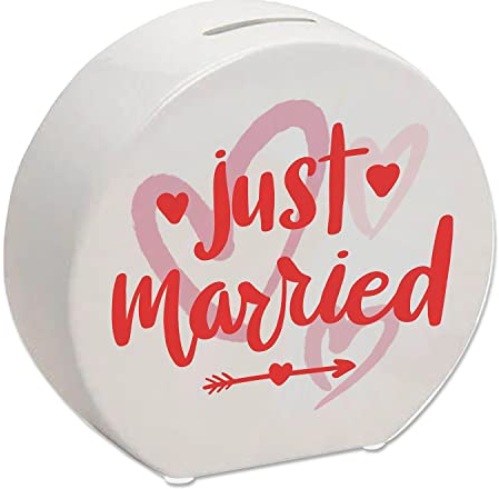 Just Married Hochzeit Spardose mit Spruch EIN originelles Sparschwein für eine Trauung Heirat Verlobt Sparbüchse dekorativ