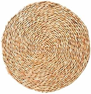 Pack 2 Salvamanteles Individuales | Manteles Individuales Redondos de Enea Fibras Naturales (40 cm)