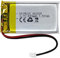 Batteria ricaricabile al polimero di litio CC 3.7V 430mAh 602035, adatta per prodotti elettronici fai da te 3.7-5V con sostituzione della batteria a 2 fili incorporata e luci LED