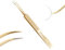 NAGARAKU Pince Microfibre Volumineux Cils Greffage Pince Epiler Or Précision à Pointe Fibre Fine 5cm Antidérapante Acier Inoxydable Pince Courbée pour Individuels ou Création de Fleurs de Cils (AG-02)