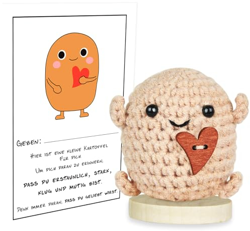 Johiux Mini Pocket Hug Positive Kartoffel,Geschenke für Freund,Lustig Geschenk für Freundin,Motivationsgeschenke,Kleiner Glücksbringer Beste Freundin,Kleine Umarmung Pocket Hug Potato Glücksbringer