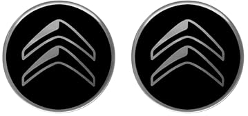 Citroen 3D Logo-Aufkleber, schwarz, 2er Set, 12 mm