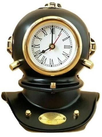 Generisch Nautische Marine Tauchhelm Uhr Maritim Mini Taucherhelm Uhr Tisch Schreibtisch Antik Vintage Tiefsee Taucher Helm Geschenk