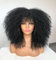 CoCrowns 16inch Afro Kinky Curly Wig with Bangs Long Curly Wigs for Black Women No Glue Full and Fluffy Like a Bomb Long Curly Hair Wigs(Black)