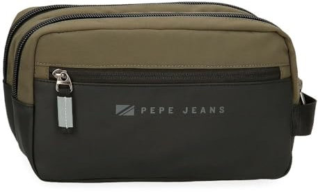 Pepe Jeans Jarvis Handtasche, Schwarz, 24,5 x 15 x 6 cm, Polyester mit Details aus Kunstleder