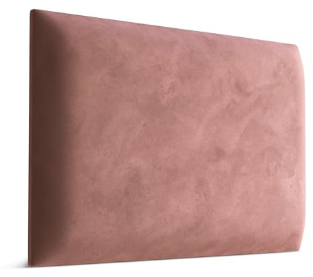 Muralo Wandkissen Gepolstert, Magic Velvet, Wandpolster - 60x40 cm, Altrosa | Wandpaneel, ideal als Bettkopfteil oder Lendenkissen - für Schlafzimmer und Wohnzimmer, einfache Anbringung mit Montagekleber