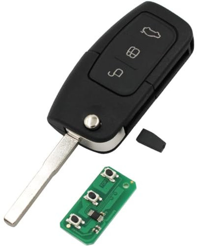 Guscio Chiave auto a distanza Controllo remoto telecomando radiocomando portachiavi Per ASK 433MHz Keyless Entry Remote Key Fob per Ford Focus Mondeo C Max S Max Galaxy Fiesta 4D63 chip 80bit