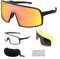 FOCUHUNTER Polarized Sports Sunglasses for Men Women, UV400 Cycling Eyewear for Baseball Running Cycling Glasses 3 Lenses