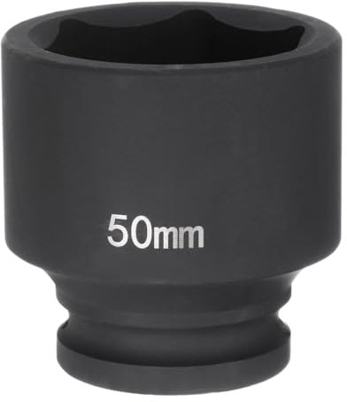 sourcing map 6-Point Impact Socket 3/4 Drive 50mm Metric 40Cr Alloy Steel Spindle Axle Nut Impact Socket