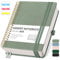 RETTACY Notizbuch A4 kariert, Bullet Journal mit 100 g/m² Dickem Papier, 150 Blatt, Collegeblock für Büro und Schule, Lederhülle, Hellgrün, 21 cm x 29.7 cm