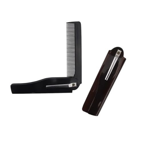 GUYTRM Foldable Comb Folding Pocket Clip Hair Moustache Beard Comb Fashion Men Women Handmade Massage Hair Brush Folding Knife Comb lingli