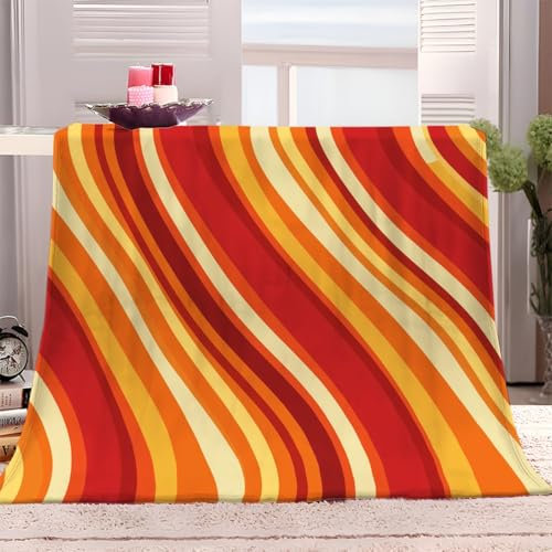 Kuscheldecke Flauschige 180x200 cm Rot-Orange Abstrakte Textur Überwurf Decke Weich Warm Wohndecke Fleecedecke, Falten beständig/Anti-verfärben als Sofadecke Bettüberwurf