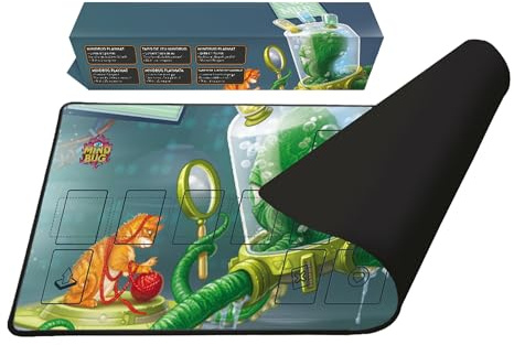 Mindbug Mr. Green Playmat – Offizielle Spielmatte für Mindbug Spiel, rutschfeste Gummiunterseite mit doppelt genähten Kanten, 35,6 x 61 cm, Einzelspieler, hergestellt von Ghost Galaxy