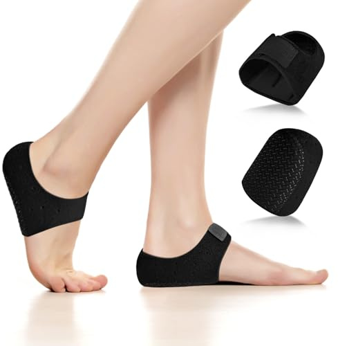 VerteLife 1 Pair Heel Protectors Arch Support with Gel Pads, Heel Foot Pain Arch Support Sleeve Plantar Fasciitis Ankle Brace Compression Cushions Pad Foot Relief for Men Women - S