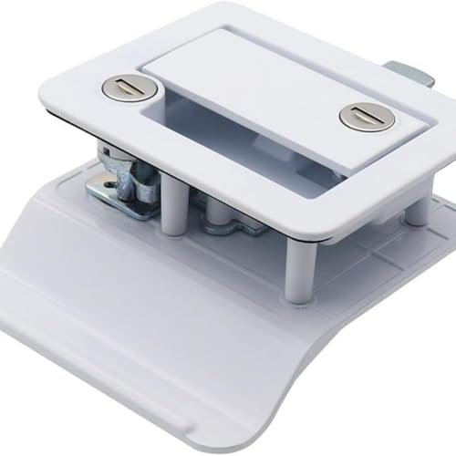 White Caravan Antitheft Lock,Antitheft Door Locking Devices,Entrance Door Lock Handle with Key Security Anti-Theft Door Lock for Trailer Camper