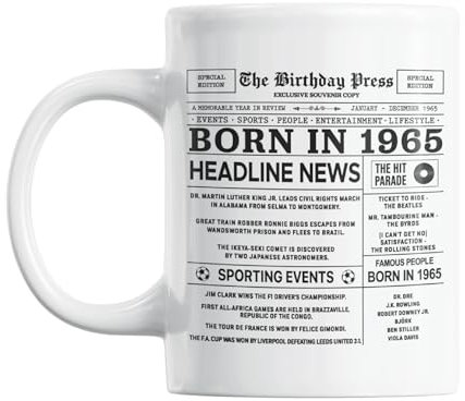 Gift Island 60th Birthday Gifts Mug for Women & Men | Born in 1965 Birthday Gifts & 60th Mug | Gift for Mum & dad, Uncle & Auntie, Friends & Neighbours | Gift for Sixty Years Old | 11oz Coffe Mug