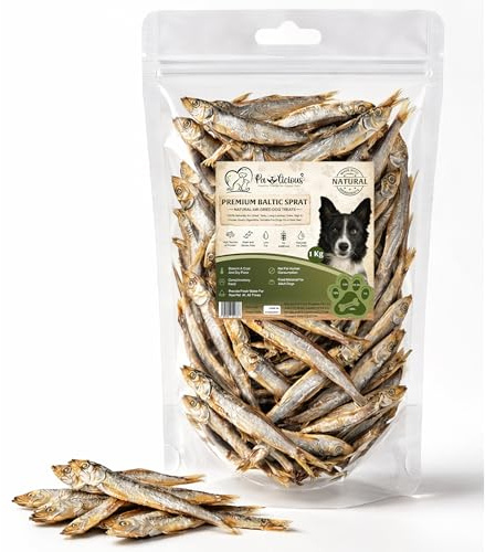 Pawlicious Premium Baltic Sprats Dog Treats & Cat Snacks 2Kg Natural Air-Dried Fish Treat for Dog Hypoallergenic and Grain Free Raw Pet Food Fish Sprats Suitable for Cat, Kitten, Puppy