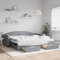 Brokky Tagesbett Ausziehbar mit Schubladen Tagesbett Ausziehbar Bett Mit Schubladen Bett Sofabett Tagesbett Hellgrau 100x200 cm Stoff / 3197247