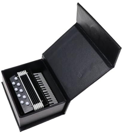 Cabilock 1Stk Akkordeon-Modell Miniatur Akkordeon Miniatur-Musikinstrument Mini-Elektronik für kindergeschenke Mini-Akkordeon Mini-House-Szenendekor hölzern Black