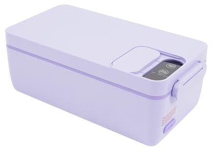 Zalydala Fiambrera calefactable, fiambrera eléctrica, funciona con pilas, 40 W, calefacción (10 – 50 minutos) y tiempo de aislamiento (1-4 horas), acero inoxidable 304