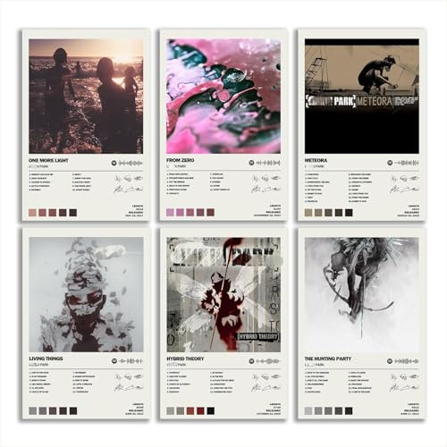 Linkin Poster Park-Albumcover, limitierte Auflage, ungerahmt, 20 x 30 cm, Raum, ästhetisch, scannbar, Songcode, Musikposter, 6 Stück