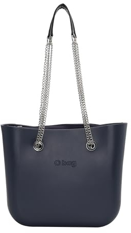 O bag - Borsa shopper mini in Compound termoplastico, blu navy (29 X 31 X 12 cm)
