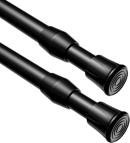 BSYXLSX Teleskopstange zum klemmen 40-70cm, Klemmstange für gardinen, Schwarz, für Tür, Fenster