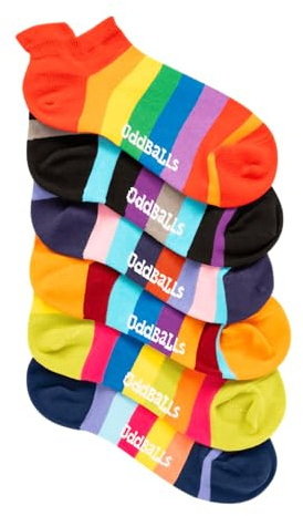 OddBalls Ankle Socks, 6 Pack - Patterned, Cotton, Low Cut for Everyday Fit