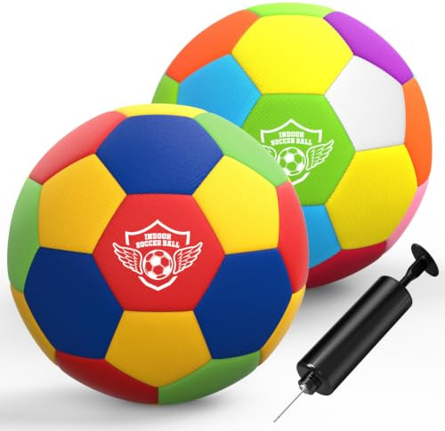 Jofuni Indoor-Fußball-Trainingsball für Zuhause, Standardgröße 4, weicher und sicherer Fußball für Teenager von 3–12, Dribbling, Training