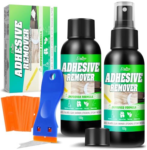 Adhesive Remover - 200g Upgrade Formula Surface Safe Rapid Glue Remover with Scraper, Sticker Remover for Cars, Windows, Walls, Efficiently Remove Sticky Residues, Labels, Tape, Gum, Bandages, Wax